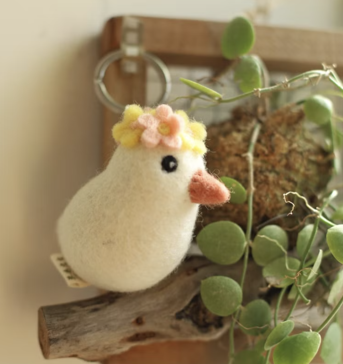 鑰匙圈｜花環白文鳥
